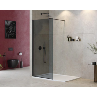 Душевая перегородка Cezares Liberta 120 LIBERTA-L-1-120-120-GR-NERO профиль Черный матовый стекло серое