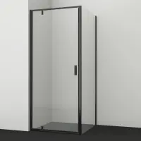Душевой уголок WasserKRAFT Elbe 74P02, 80×80 см, профиль черный, стекло прозрачное