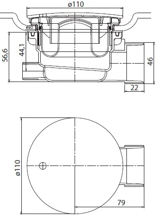 акриловый поддон 90x90 см cezares tray-a-a-90-15-w0