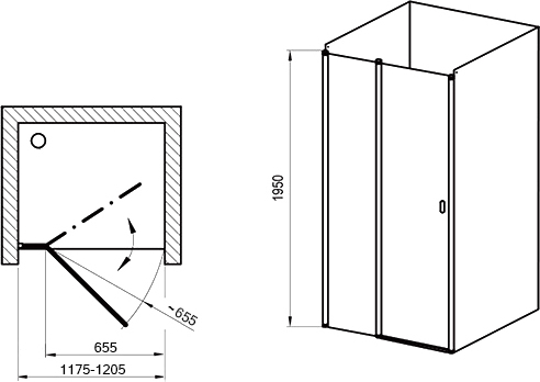 дверь для душевой кабины в нишу ravak chrome csd2-120 0qvgc100z1 профиль белый, стекло прозрачное