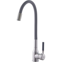 Смеситель для кухни Plstart PG54022B27 с гибким изливом, хром/серый