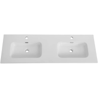 Раковина Cezares Duet CZR-8095-140-2 141x46 см, накладная, двойная, цвет белый