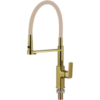 Смеситель для кухни Savol S-L1808C-12 с подключением к фильтру, гибким изливом, бронза/бежевый