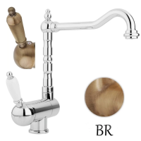 Смеситель для кухни с регулируемым углом наклона излива бронза, ручка металл Cezares Elite ELITE-LLPM2-02-M