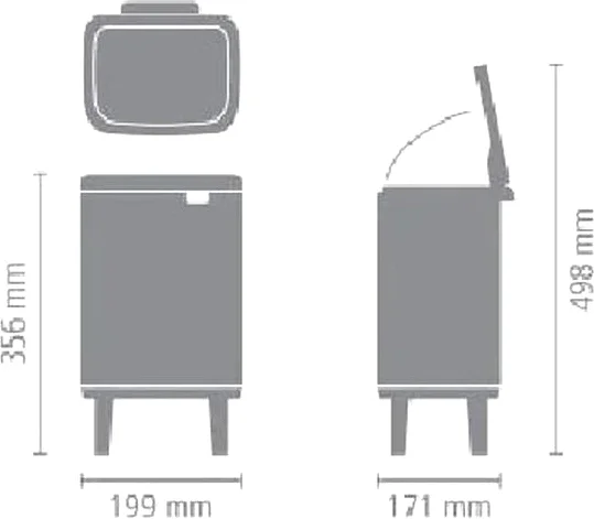 Мусорное ведро Brabantia Bo Hi 227103 4 л, матовая сталь