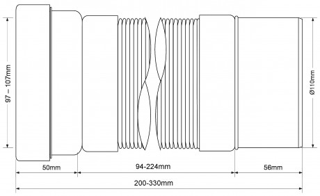 гофра для унитаза 20-33 см mcalpine mrwc-f20p