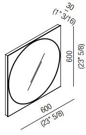 зеркало для ванной agape vitruvio 
 aspev66le