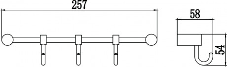 Планка с крючками Savol S-006203