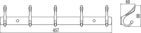 Планка с крючками Savol S-06205B