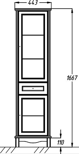 шкаф-пенал opadiris омега 45 r голубой