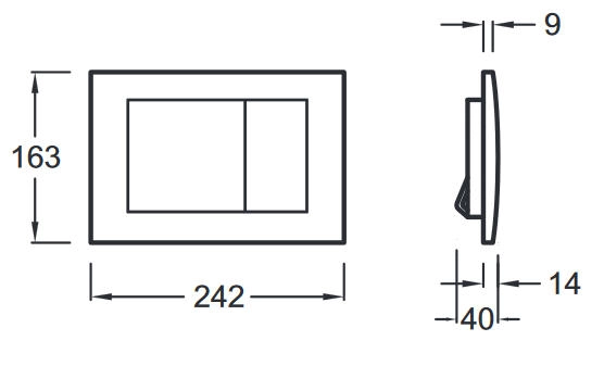 кнопка для инсталляции jacob delafon e4325-cp, антивандальная, цвет хром