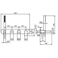 смеситель для ванны fantini mare 51 02 v020b