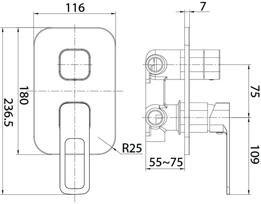 смеситель для душа iddis slide slisb00i68 с внутренней частью, хром