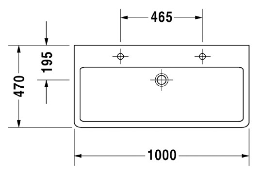 раковина накладная/подвесная 100 см duravit vero 0454100024