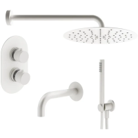 Душевой комплект Plumberia Selection IXO KITXOT19BO260 250 мм, с термостатом, белый матовый