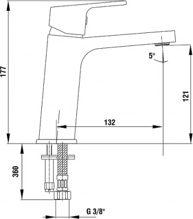 смеситель для раковины e.c.a. tiera 103408989