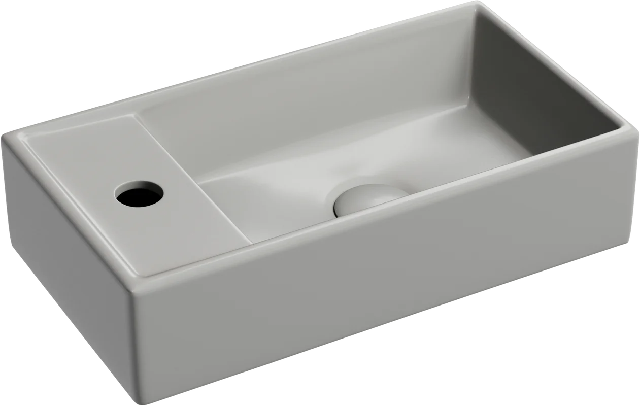 Раковина Ceramicanova Element CN6051RMH подвесная, чаша справа, 41.7х21.7 см, антрацит матовый