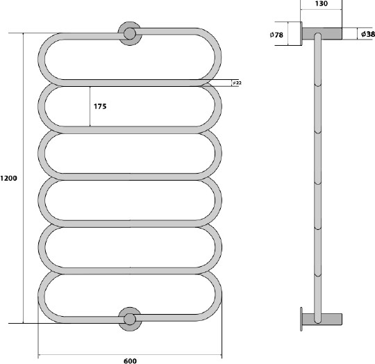 полотенцесушитель электрический energy g aura 120x60