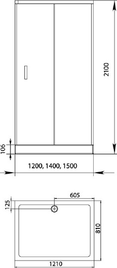 душевой уголок aquanet alfa naa1131 00168419 800х1500х2000 стекло прозрачное, профиль хром