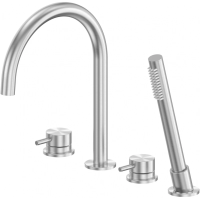 Смеситель на борт ванны Abber Wasser Kreis 316 AF8113BST с душевым гарнитуром, нержавеющая сталь