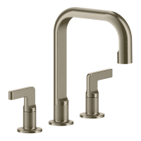 Смеситель Gessi Inciso 58013#149 для раковины, на 3 отверстия, с донным клапаном, излив 16 см, h=24 см, цвет finox
