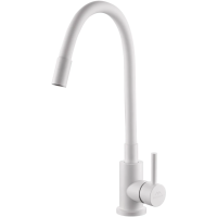 Смеситель для кухни Fashun A54101N-8A с гибким изливом, белый