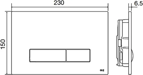 кнопка смыва для инсталляции oli glam 139187 для унитаза, пластик, черный