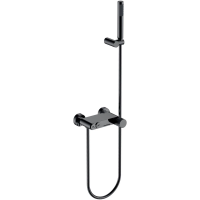 Смеситель для ванны Boheme Stick Linea 123-SGM.3 с душевым гарнитуром, графит глянец
