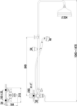 душевая стойка lemark brava lm4760g