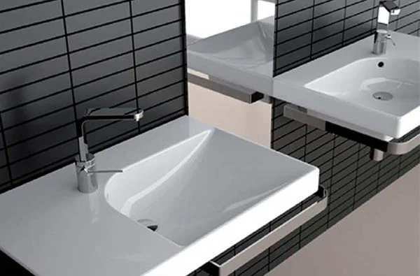 раковина hatria grandangolo dx yxf801 75, 1 готовое отверстие под смеситель