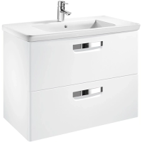 Тумба с раковиной белый глянец 70 см Roca The Gap ZRU9302878 + 327471000