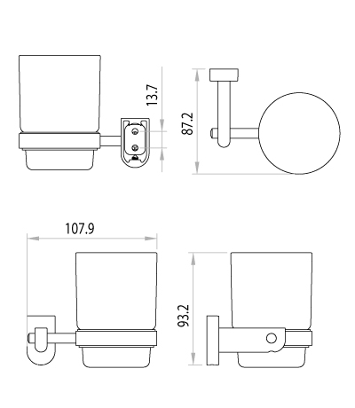 Стакан для зубных щеток Lemark Omega LM3136C