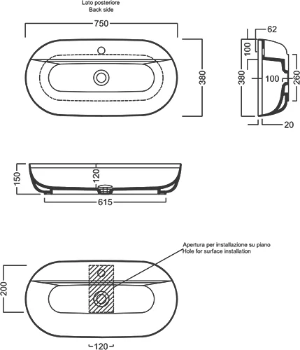 раковина hatria happy hour y8ap01 белая