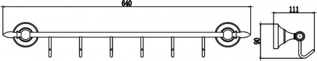 Планка с крючками Savol 68A S-06876A