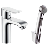 Смеситель для раковины 110 с гигиеническим душем Hansgrohe Metris 31285000