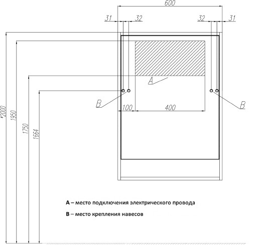 зеркальный шкаф акватон капри 60 с подсветкой 1a230302kp010