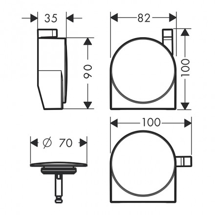 внешняя часть излива на ванну с набором для слива и перелива hansgrohe 58117990