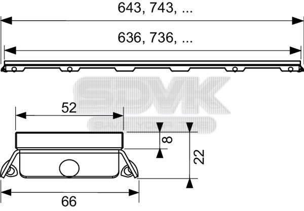 Решетка TECE TECEdrainline 601591: прямая, стекло, 150 см, белая