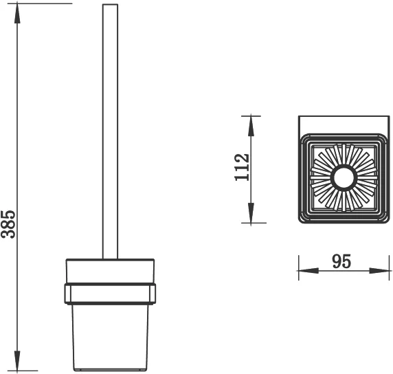 Ёршик для унитаза Whitecross Cubo CU2470BL настенный, черный мат