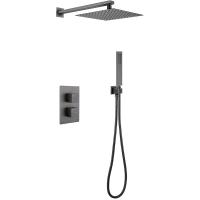 Душевой комплект Abber Daheim AF8251NG 250 мм, с термостатом, никель