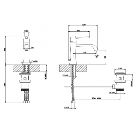 смеситель gessi mimi 31101#149 для раковины