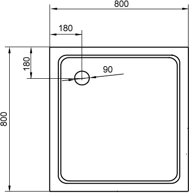 акриловый поддон 80x80 см cezares tray-a-a-80-550-15-w