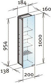 зеркальный шкаф keuco royal modular 20 см 25012 000206