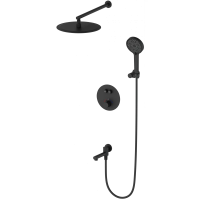 Душевой комплект Wonzon & Woghand WW-88929010-MB 300 мм, с термостатом, черный матовый