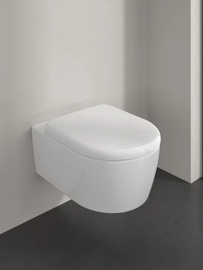 унитаз подвесной villeroy&boch skyla 5656cl01 безободковый, с сиденьем микролифт, цвет альпийский белый