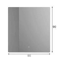 Зеркало Salini OMBRA; 90х90х2.5см., с LED подсветкой, влагостойкое AGC Сrystalvision, сенс. выкл., крепления, обогрев, антизапот.