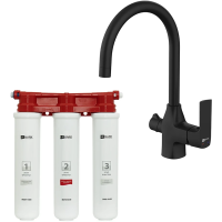 Смеситель для кухни Lemark Ursus LM7261BL085 черный, с фильтром Basic
