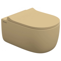 Унитаз Berges Ego XL 083211 подвесной, безободковый, с сиденьем микролифт, кашемир матовый