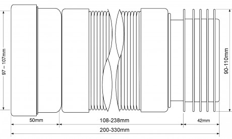 гофра для унитаза 20-33 см mcalpine mrwc-f20r