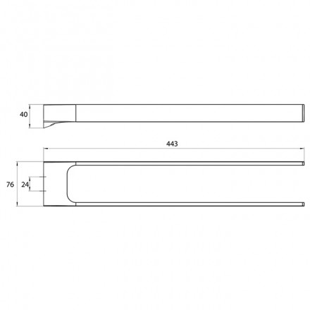 Полотенцедержатель EMCO Art 1650 001 45 двойной, фиксированный, 44 см